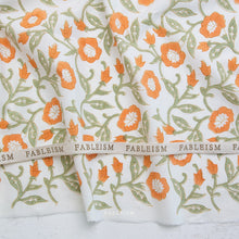 Load image into Gallery viewer, Trumpet Vines in Sage | Indian Block Prints: Cottage